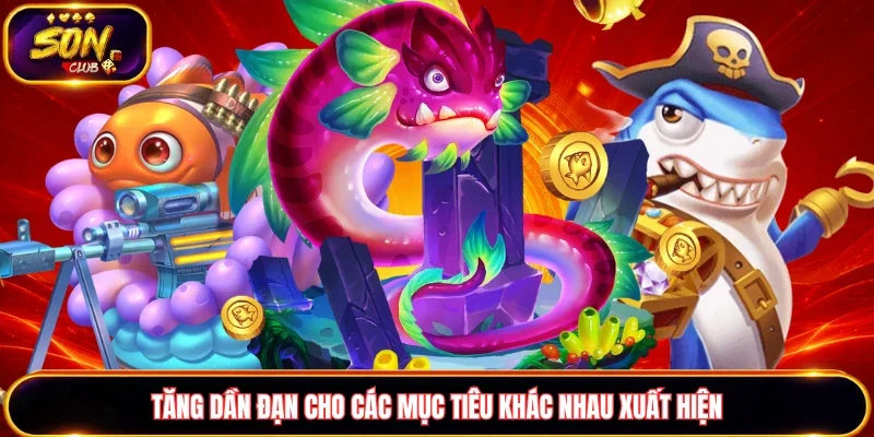 Tăng dần đạn cho các mục tiêu khác nhau xuất hiện